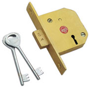 Dead Bolt Lock 4/6 Lever Brass Body