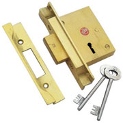 Dead Lock Brass 6 Lever Double Door 90&deg; 