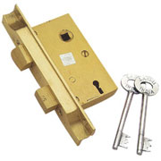 Mortise Lock 4 Lever Brass Double Door 90&deg; 